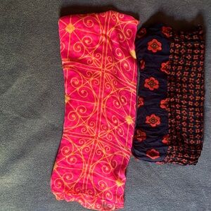 Vibrant Pink and Black Kids Leggings